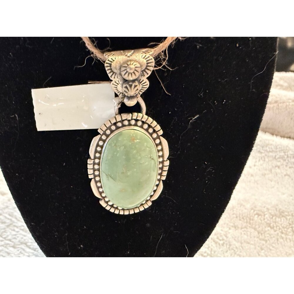 NWT Native signed Sterling Silver Turquoise Statement Pendant Boho 9g MDay gift